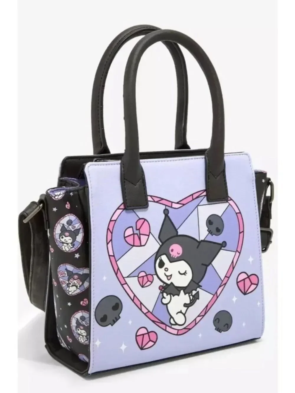Kuromi Loungefly Heart Stained Glass Satchel Crossbody Bag